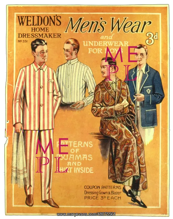 : Pattern cover, Weldon's Home Dressmaker, Men's Wear : Pattern cover, Weldon's Home Dressmaker, Men's Wear