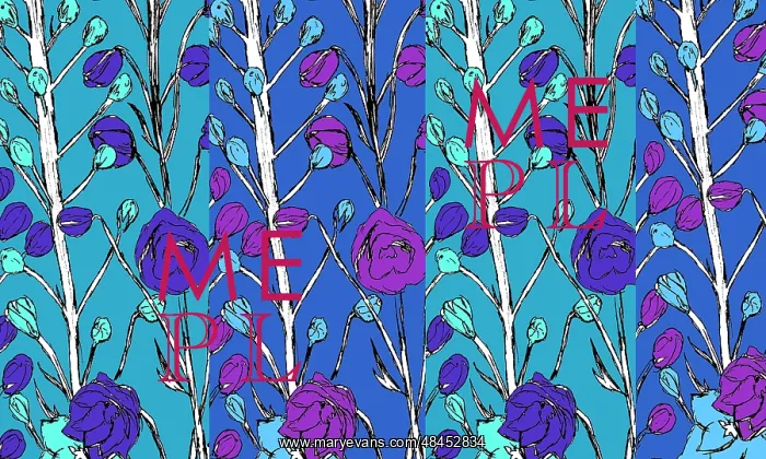  : Pattern featuring beautiful purple flowers