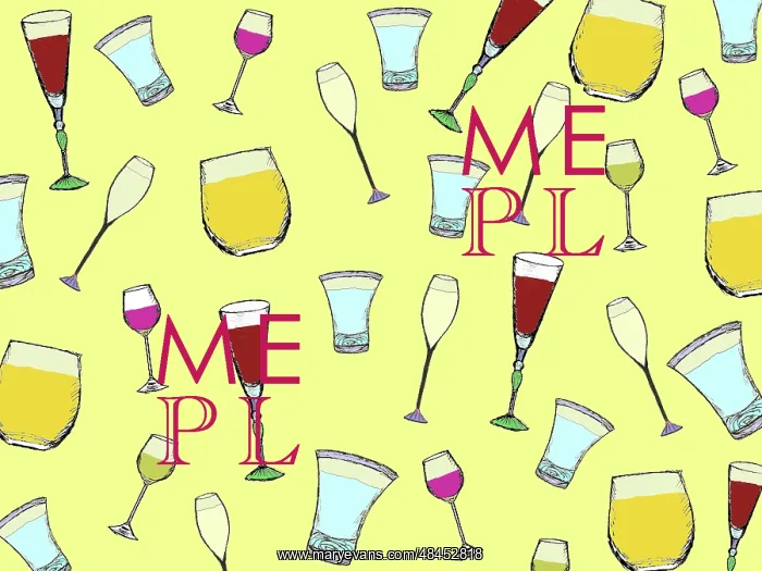  : Pattern featuring a plethora of drinking vessels, all full
