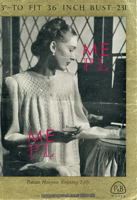 : Pattern for lady's knitted blouse using Patons Halcyon Knitt : Pattern for lady's knitted blouse using Patons Halcyon Knitt