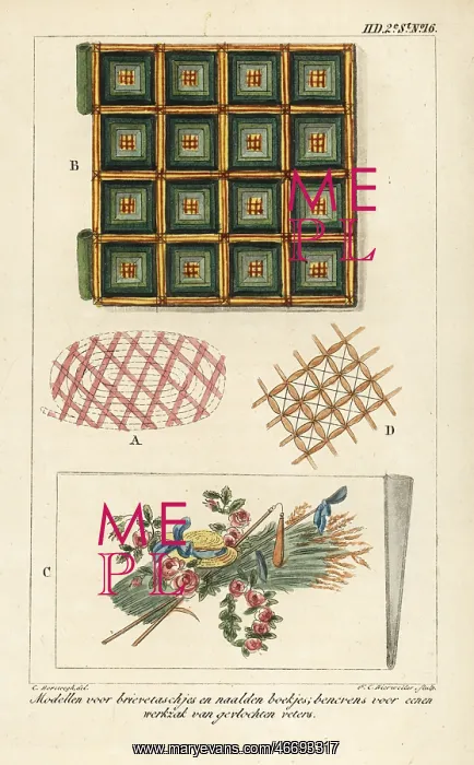 : Patterns for letters and needle booklets, and : Patterns for letters and needle booklets, and