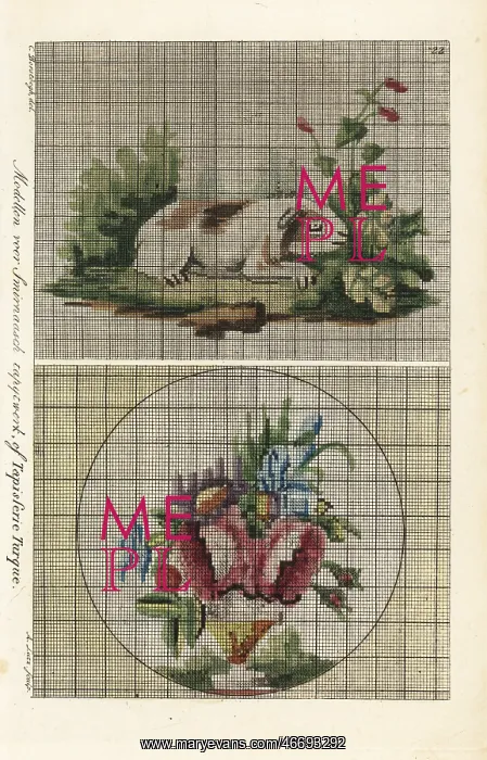 : Patterns for Turkish tapestry: guinea pig in a : Patterns for Turkish tapestry: guinea pig in a