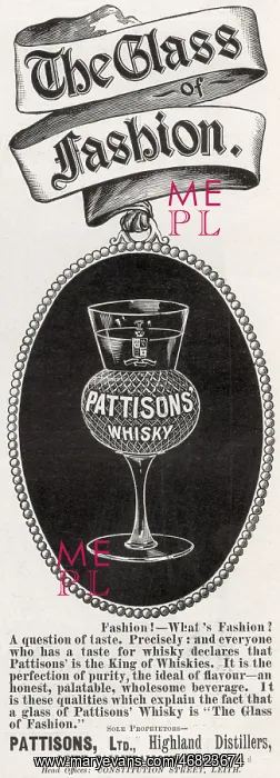 : Pattison's whisky advertisement, 1897 : Pattison's whisky advertisement, 1897