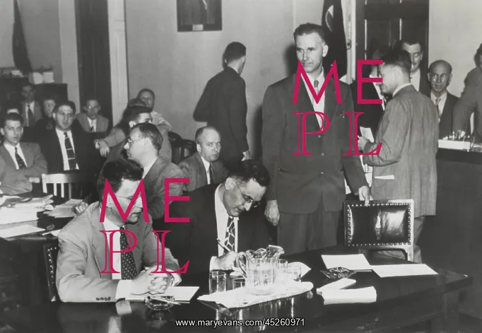 : Paul Crouch (standing), an ex-Communist, testified : Paul Crouch (standing), an ex-Communist, testified