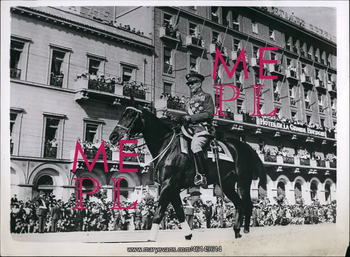 : Paul, King of the Hellenes in parade, Athens, Greece : Paul, King of the Hellenes in parade, Athens, Greece