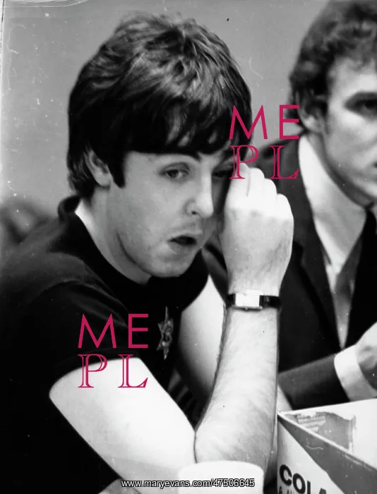 : Paul McCartney of The Beatles pop group in a meeting : Paul McCartney of The Beatles pop group in a meeting