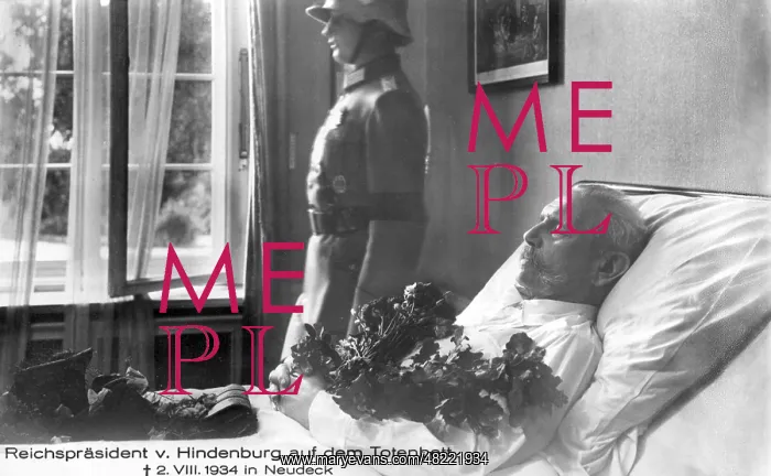 : Paul von Hindenburg on his deathbed, 1934 : Paul von Hindenburg on his deathbed, 1934
