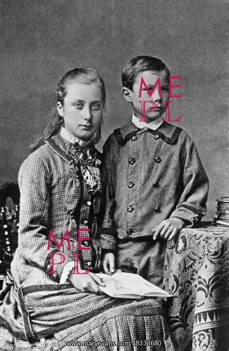 : Paul Wegener with his older sister, ca. 1880 : Paul Wegener with his older sister, ca. 1880