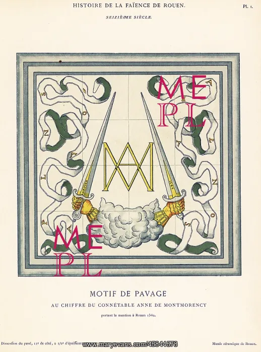  : Paving tile with the initials of Constable Anne