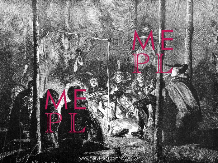: Pawnee Indians around a camp fire : Pawnee Indians around a camp fire