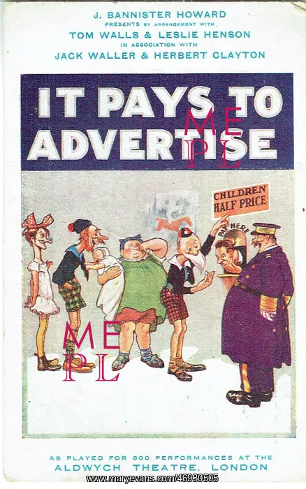 : It Pays to Advertise by Roi Cooper Megru & Walter Hackett : It Pays to Advertise by Roi Cooper Megru & Walter Hackett