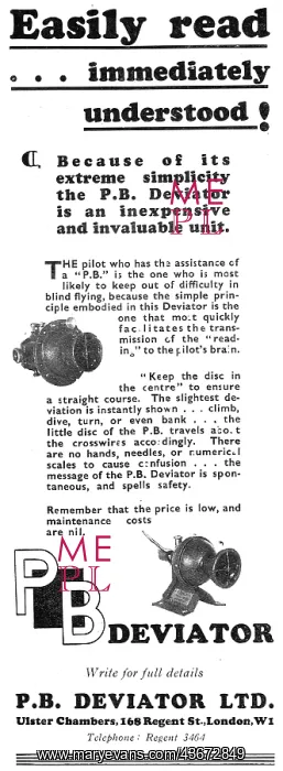 : The P.B.Deviator Blind Flying Aid Is : The P.B.Deviator Blind Flying Aid Is