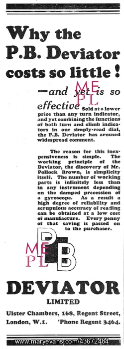 : P.B.Deviator Blind Flying Instrument : P.B.Deviator Blind Flying Instrument