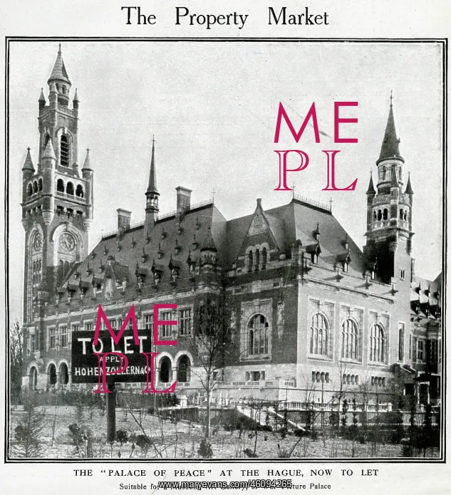 : Peace Palace at The Hague, To Let, WW1 : Peace Palace at The Hague, To Let, WW1