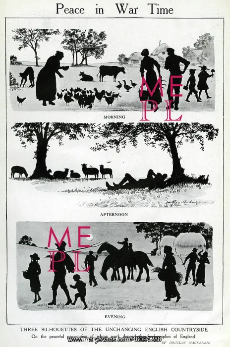 : Peace in wartime, rural silhouettes, WW1 : Peace in wartime, rural silhouettes, WW1