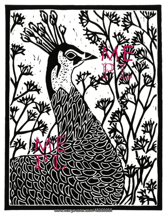  : Peacock amidst flowers