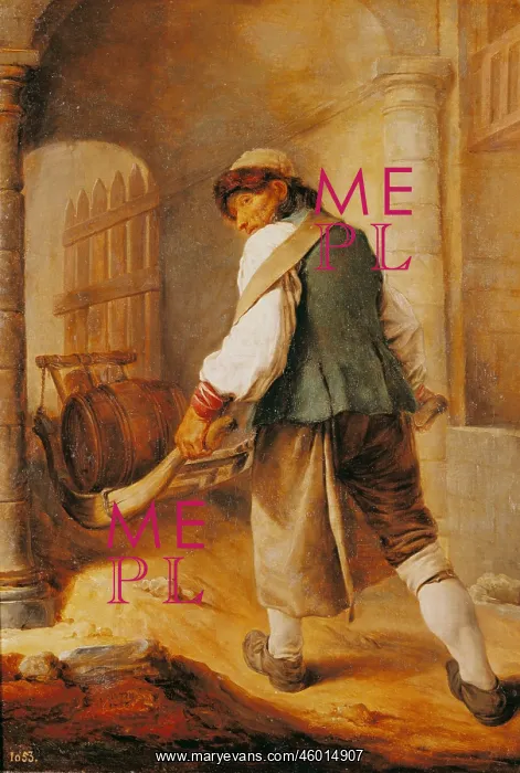 : Peasant with wheelbarrow, by Hutin : Peasant with wheelbarrow, by Hutin