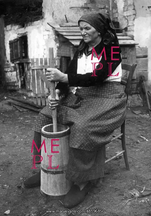 : Peasant woman while buttering, 1936 : Peasant woman while buttering, 1936