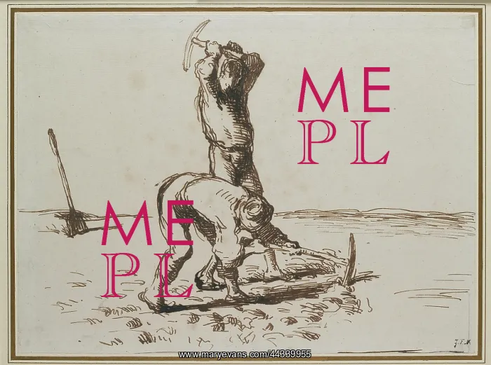 : Two Peasants digging with Pickaxes : Two Peasants digging with Pickaxes