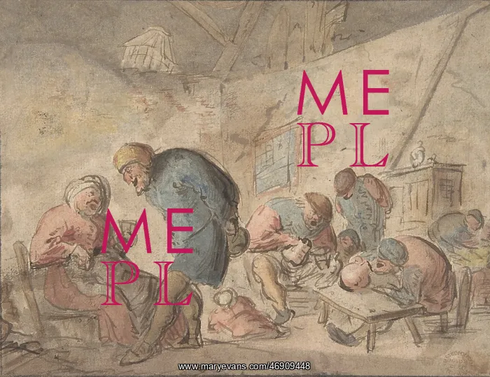 : Peasants Drinking, attributed to Adriaen van Ostade : Peasants Drinking, attributed to Adriaen van Ostade