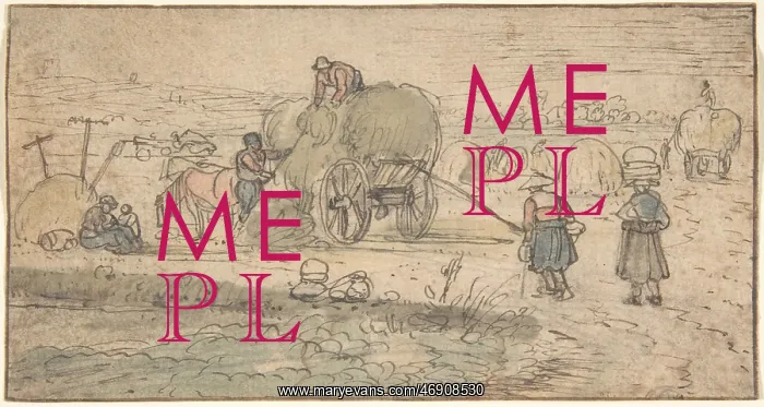 : Peasants Loading Hay, ca. 1620s, Pen and brown : Peasants Loading Hay, ca. 1620s, Pen and brown