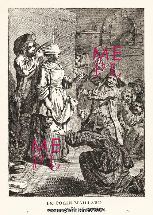 : Peasants playing blind man's buff. 17th century : Peasants playing blind man's buff. 17th century