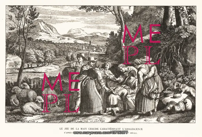 : Peasants playing the game of hot hands, 17th century : Peasants playing the game of hot hands, 17th century