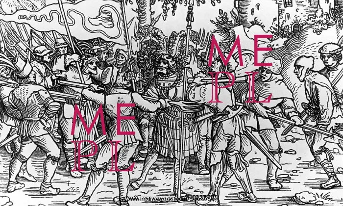 : Peasants threaten a knight : Peasants threaten a knight