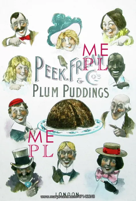 : Peek Frean plum pudding advertisement : Peek Frean plum pudding advertisement