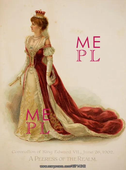 : A Peeress of the Realm in her coronation robes : A Peeress of the Realm in her coronation robes