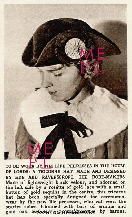 : Peeress Tricorne Hat : Peeress Tricorne Hat