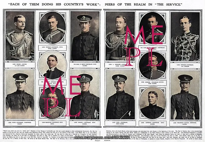 : Peers of the Realm who had joined up, WW1 : Peers of the Realm who had joined up, WW1