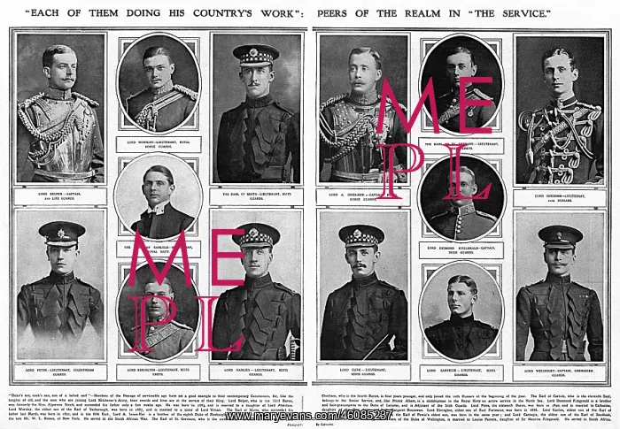: Peers of the Realm who had joined up, WW1 : Peers of the Realm who had joined up, WW1
