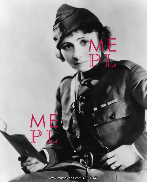 : Peggy Hull, in military uniform in 1931. She was : Peggy Hull, in military uniform in 1931. She was