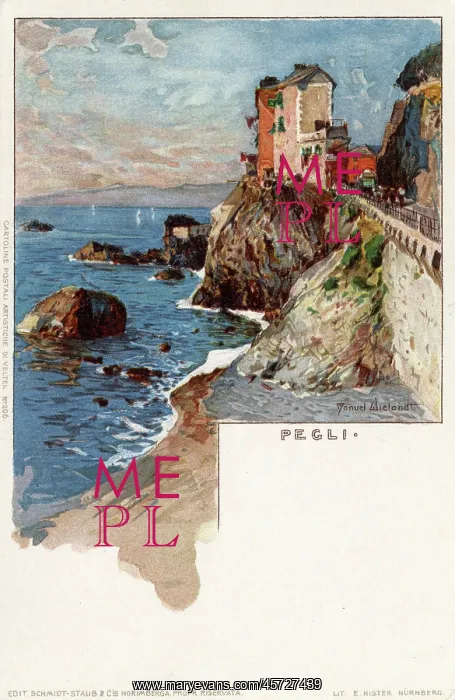 : Pegli - View of the Coast - Italy : Pegli - View of the Coast - Italy