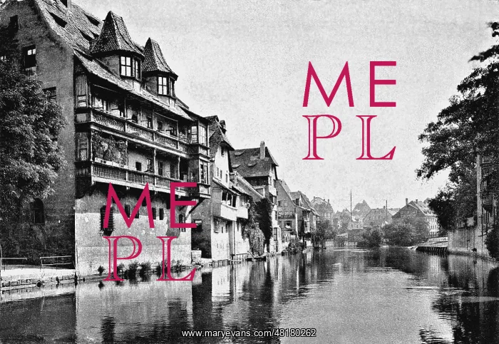 : Pegnitz bank in Nuremberg, 1907 : Pegnitz bank in Nuremberg, 1907