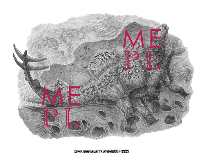 : Pencil drawing of Hesperosaurus mjosi : Pencil drawing of Hesperosaurus mjosi