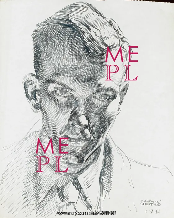 : Pencil self-portrait by Raymond Sheppard : Pencil self-portrait by Raymond Sheppard