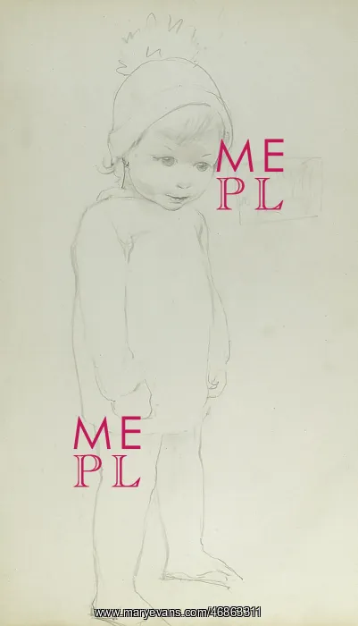  : Pencil sketch of toddler