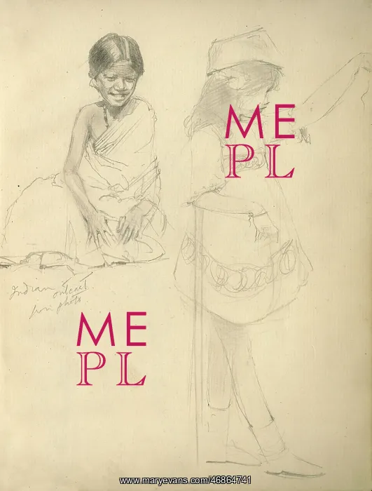 : Pencil sketches of two girls : Pencil sketches of two girls