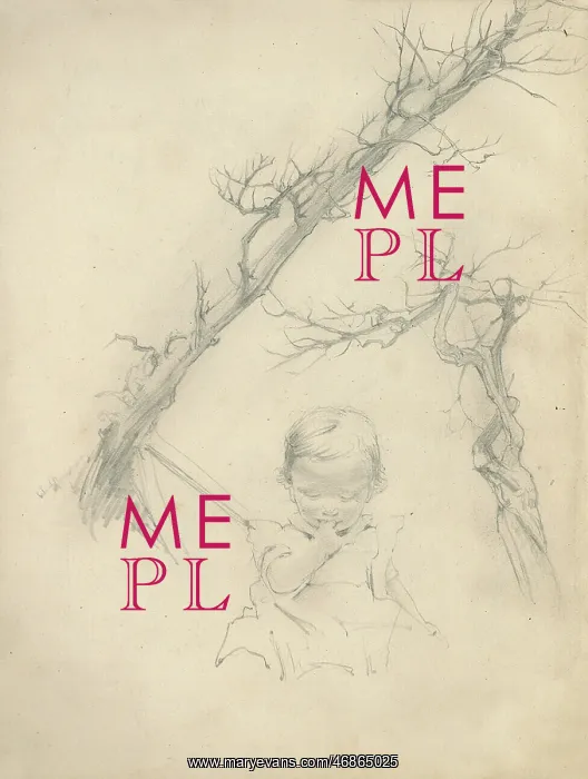 : Pencil sketches of toddler and trees : Pencil sketches of toddler and trees