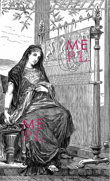 : Penelope and her loom. In Ancient Greek legend : Penelope and her loom. In Ancient Greek legend