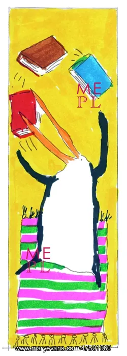: Penguin juggling three books ? bookmark design : Penguin juggling three books ? bookmark design