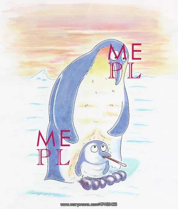 : Penguin get well soon design : Penguin get well soon design