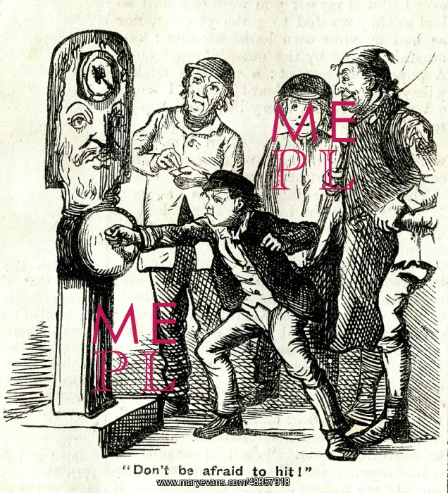 : Only A Penny, Don't be afraid to hit! - fairground scene : Only A Penny, Don't be afraid to hit! - fairground scene