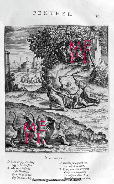 : Pentheus, king of Thebes resisting Dionysus : Pentheus, king of Thebes resisting Dionysus