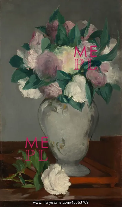 : Peonies, by Edouard Manet, 1864-65, French impressionist : Peonies, by Edouard Manet, 1864-65, French impressionist