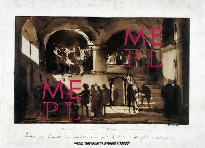 : People assembled in a crypt : People assembled in a crypt