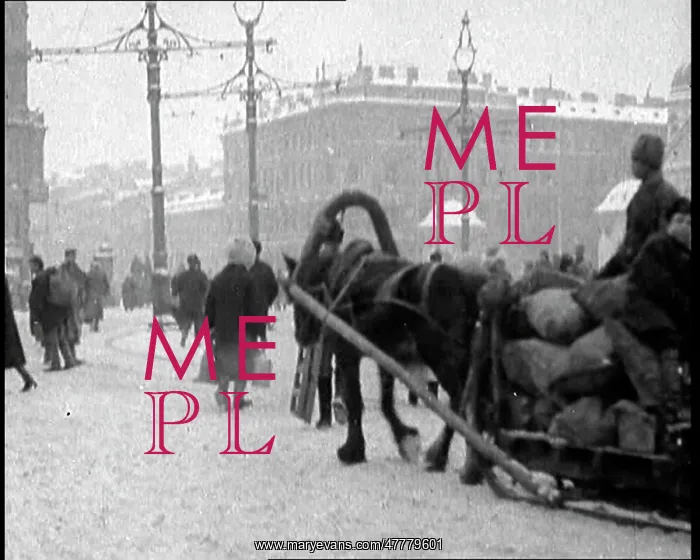: People Demonstrating in a Snowy Square In Petrograd : People Demonstrating in a Snowy Square In Petrograd