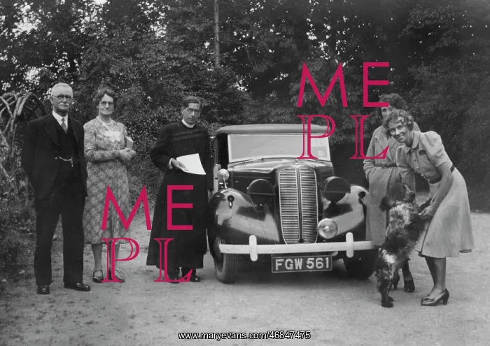 : People with dog and car : People with dog and car